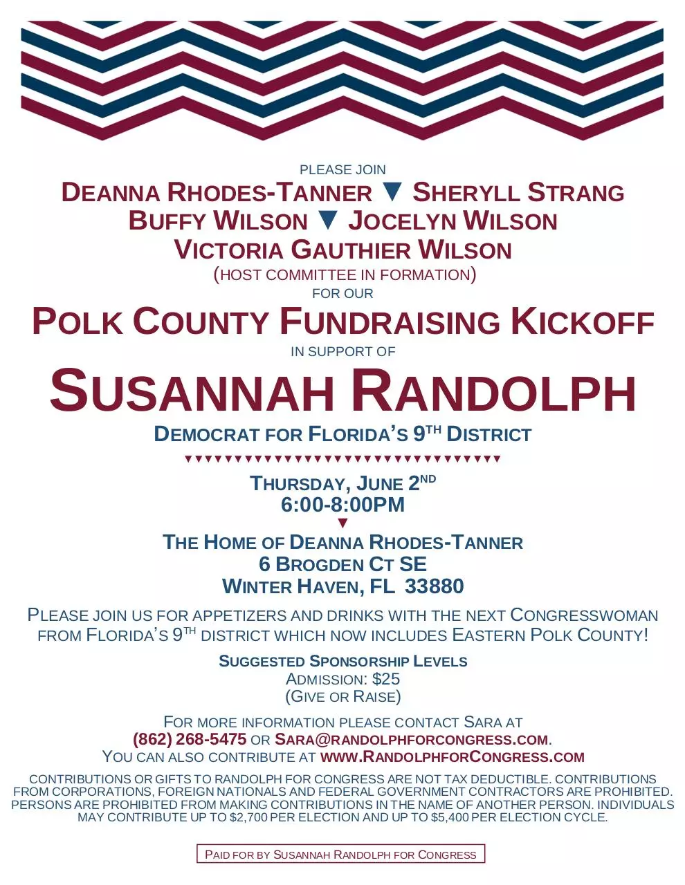 Document preview - Susannah Randolph for Congress Fundraiser - June 2nd.pdf - Page 1/1