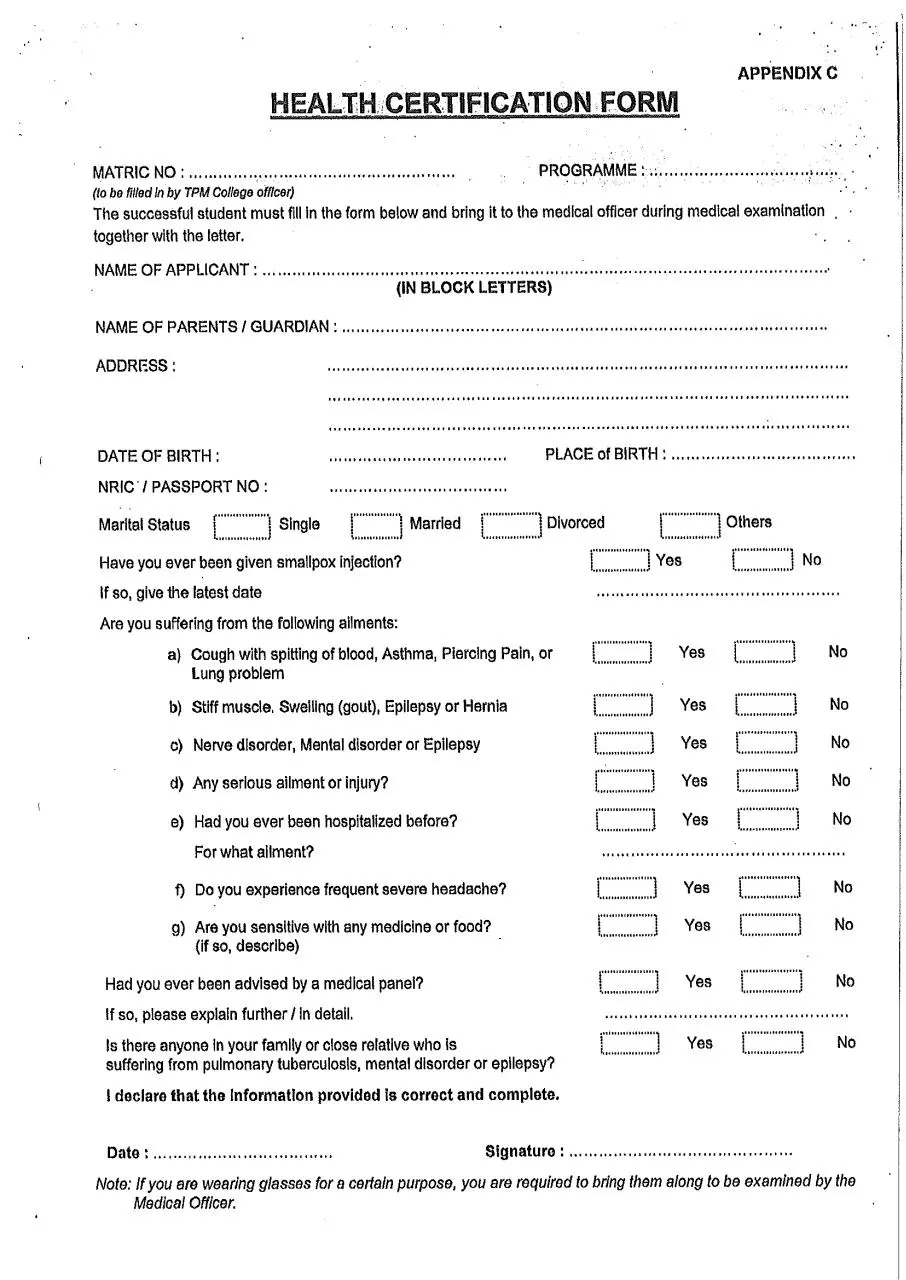 Page 5 of 8, Biodata Form