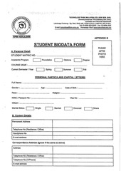 Page 1, Biodata Form
