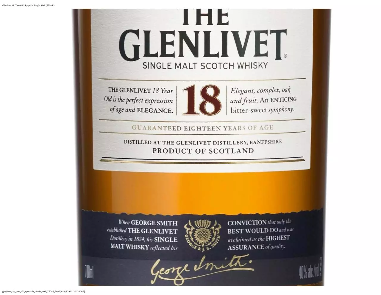 Page 3 of 5, GLENLIVET 18 YEAR OLD SPEYSIDE SINGLE MALT 750ML