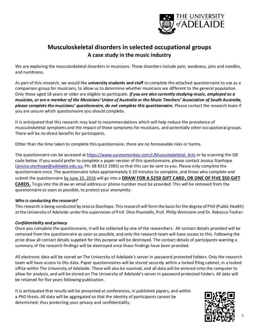 Page 1 of 2, Information Sheet Arts