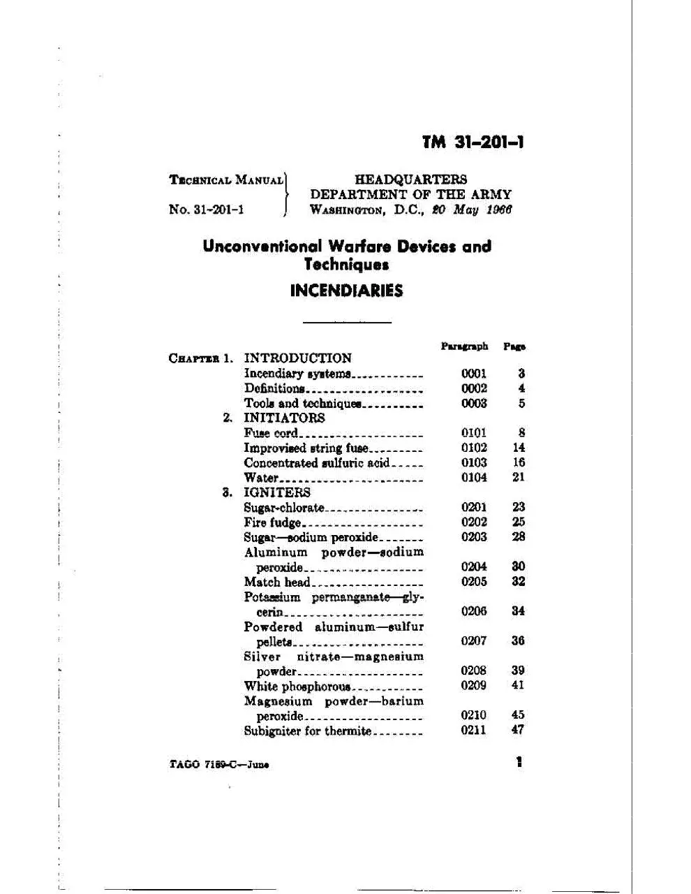 Page 5 of 159, TM 31 201 1, Incendiaries