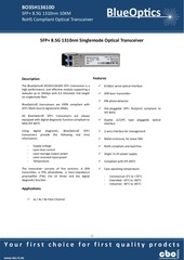 Page 1, BlueOptics BO35H13610D 8GBASE LW SFP+ Transceiver 1310nm