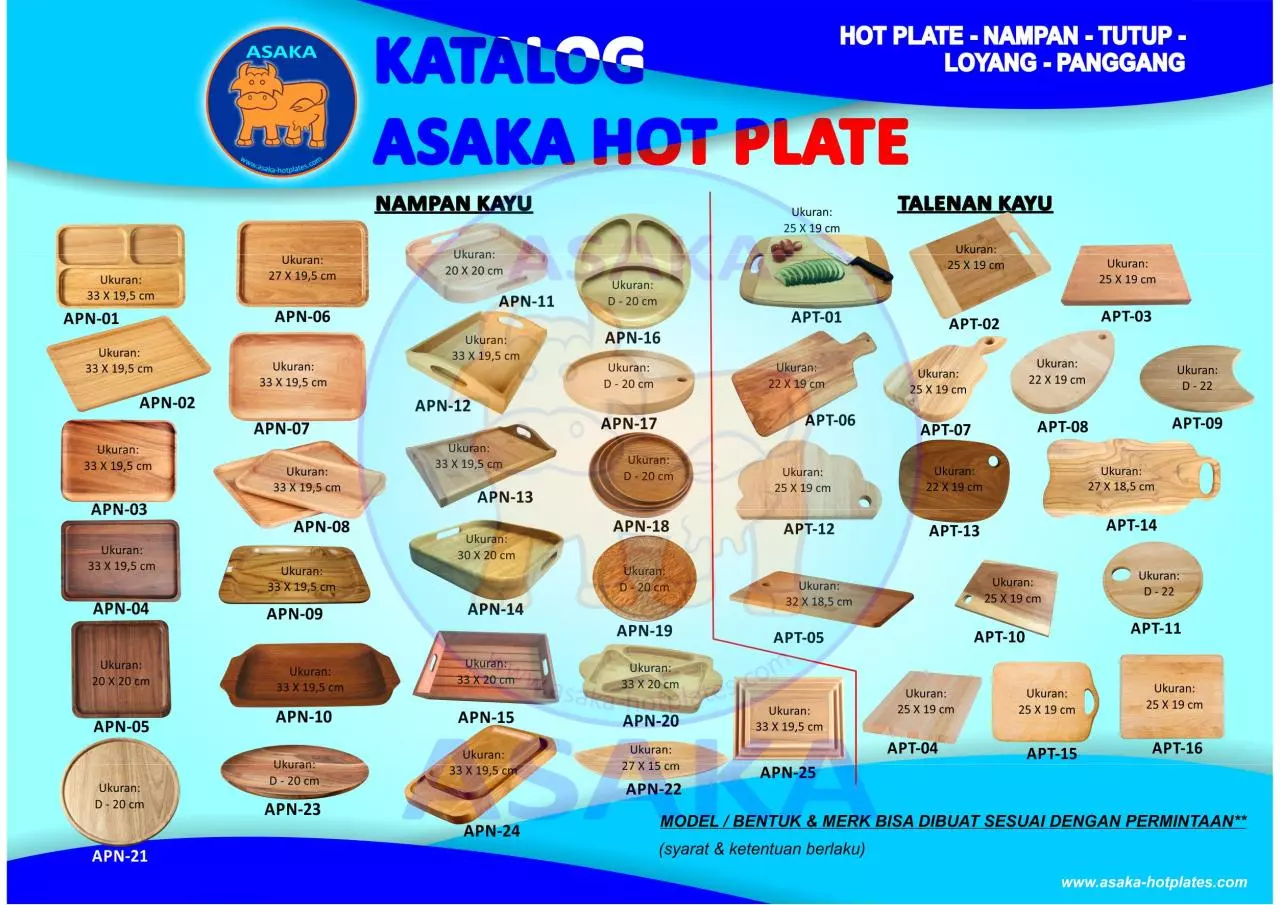 Page 1 of 1, Nampan Kayu Asaka Hotplate tdr