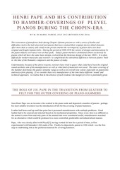 pape pleyel hammers in the time of chopin