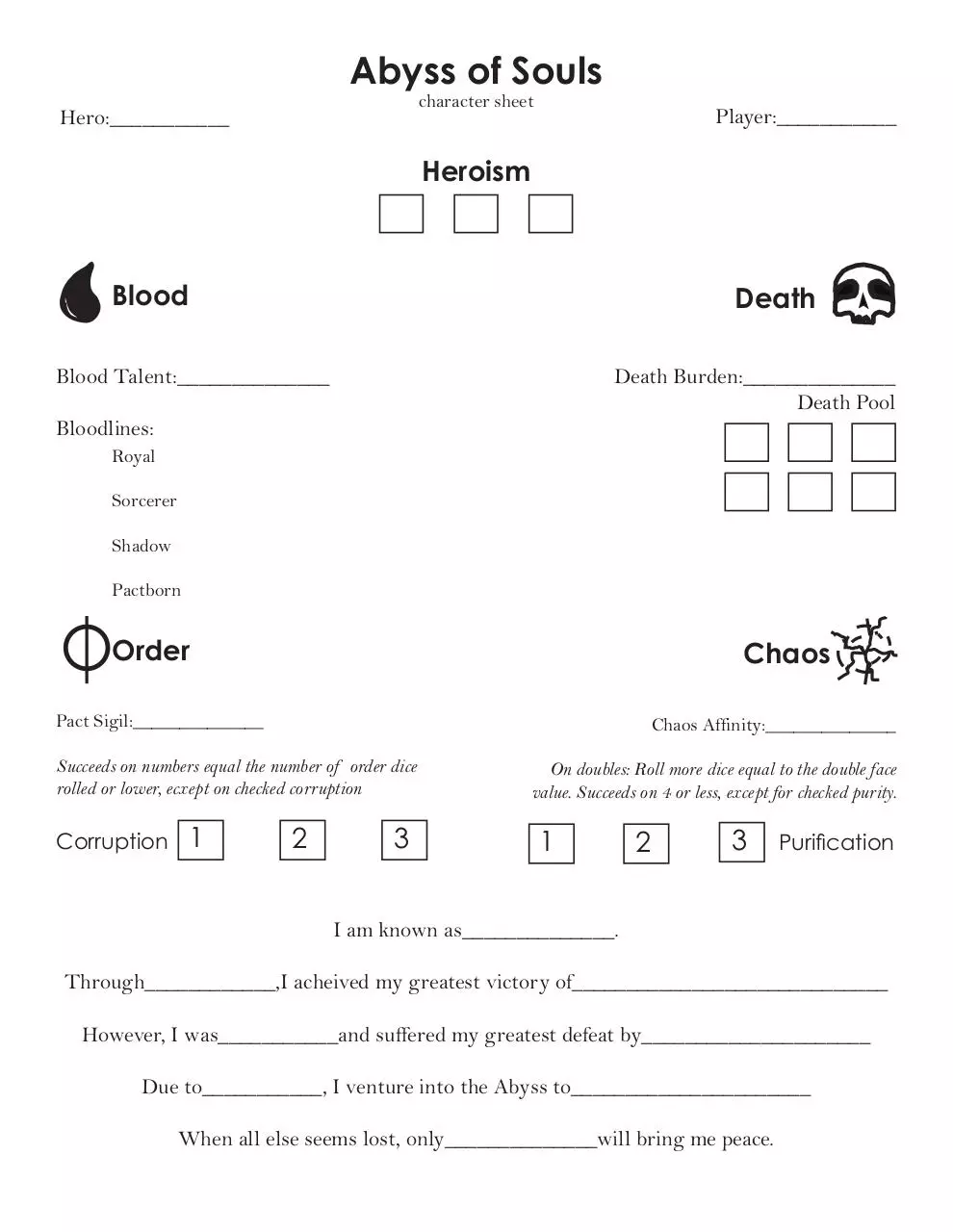 Page 1 of 1, Abyss character sheet alternate 1