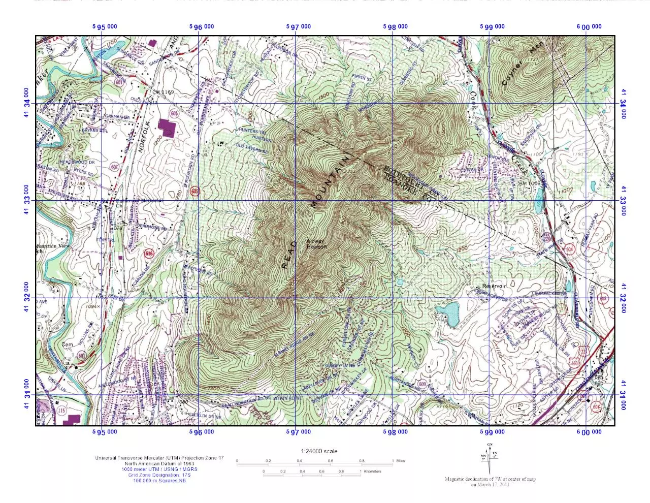 Page 1 of 1, Read Mountain Preserve Topo