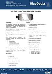 Page 1, BlueOptics BO01C13240 1000BASE LH GBIC