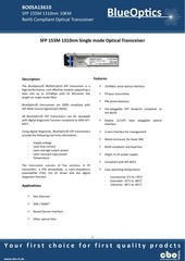 Page 1, BlueOptics BO05A13610 SFP Transceiver 100BASE LX