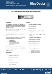 Page 1, BlueOptics BO05B13602 SFP Transceiver 1310nm