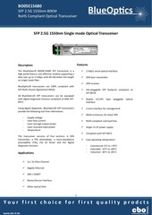 Page 1, BlueOptics BO05E15680 SFP Transceiver 1550nm