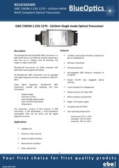 Page 1, BlueOptics BO12CXX240 1000BASE CWDM GBIC