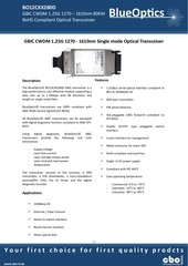 Page 1, BlueOptics BO12CXX280 1000BASE CWDM GBIC