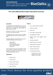 Page 1, BlueOptics BO15C49556C0D SFP Bidi Transceiver