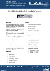 Page 1, BlueOptics BO15D3149620D SFP Bidi Transceiver TX1310nm