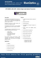 Page 1, BlueOptics BO16CXX620D 1000BASE CWDM SFP Transceiver