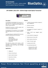Page 1, BlueOptics BO16CXX640D 1000BASE CWDM SFP Transceiver