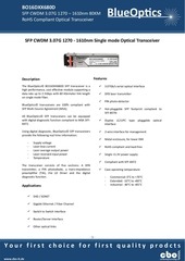 Page 1, BlueOptics BO16DXX680D SFP CWDM Transceiver 80KM