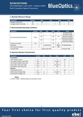 Page 3, BlueOptics BO18CXXYY640D 1000BASE BX CWDM SFP