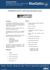 Page 1, BlueOptics BO18CXXYY6C0D 1000BASE BX CWDM SFP