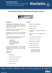 Page 1, BlueOptics BO18DXXYY620D CWDM SFP Bidi Transceiver