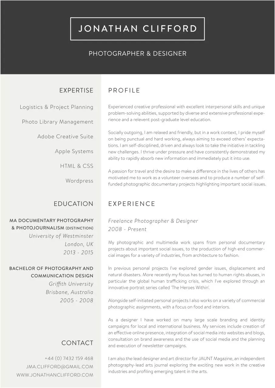 Page 1 of 2, JMA CV 2016