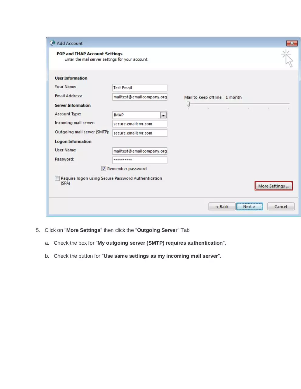 Page 4 of 7, Set up guide Windows Outlook 2013