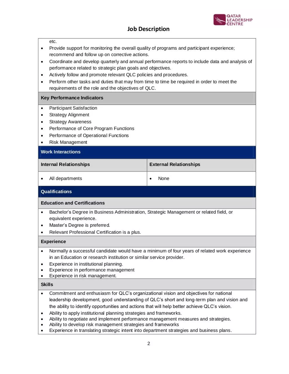 Page 2 of 3, 160613 QLC Strategy Specialist
