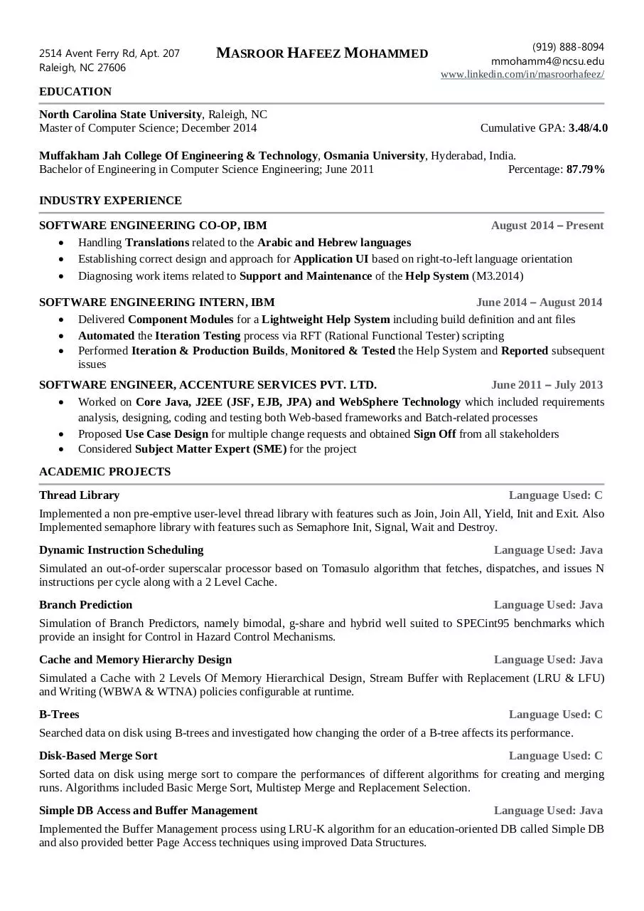 Page 1 of 1, Masroor Resume NCSU (1)