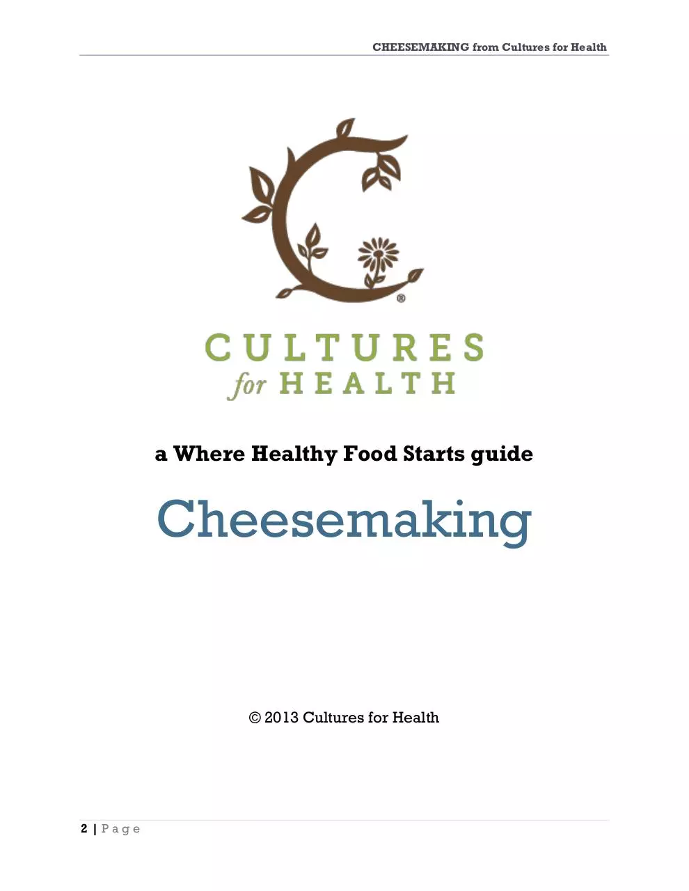 Page 2 of 282, Cheesemaking eBook