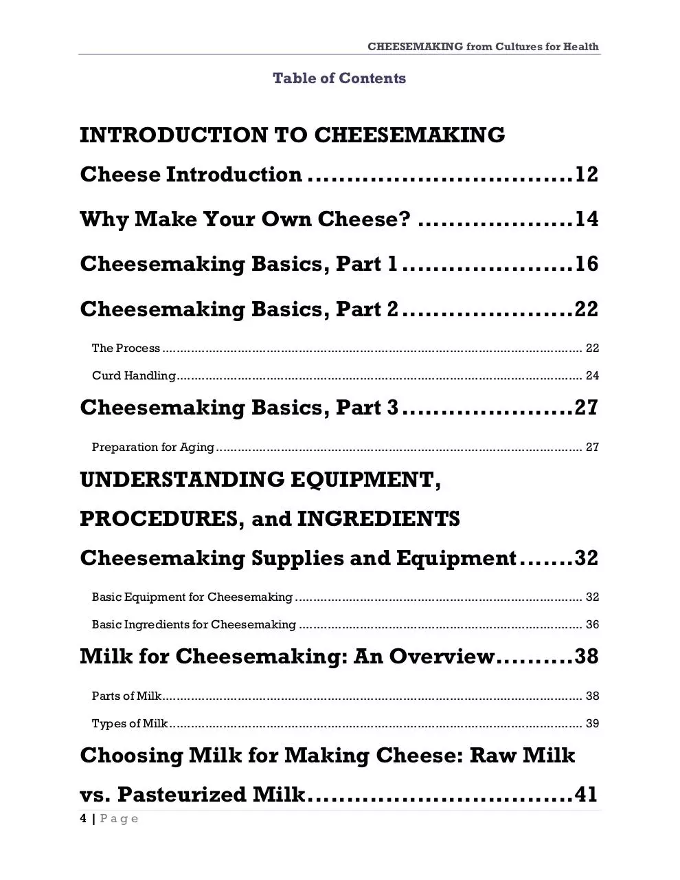Page 4 of 282, Cheesemaking eBook