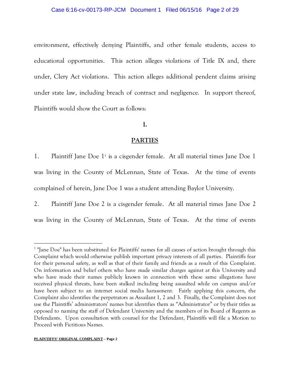 Baylor Lawsuit2.pdf - page 2/30