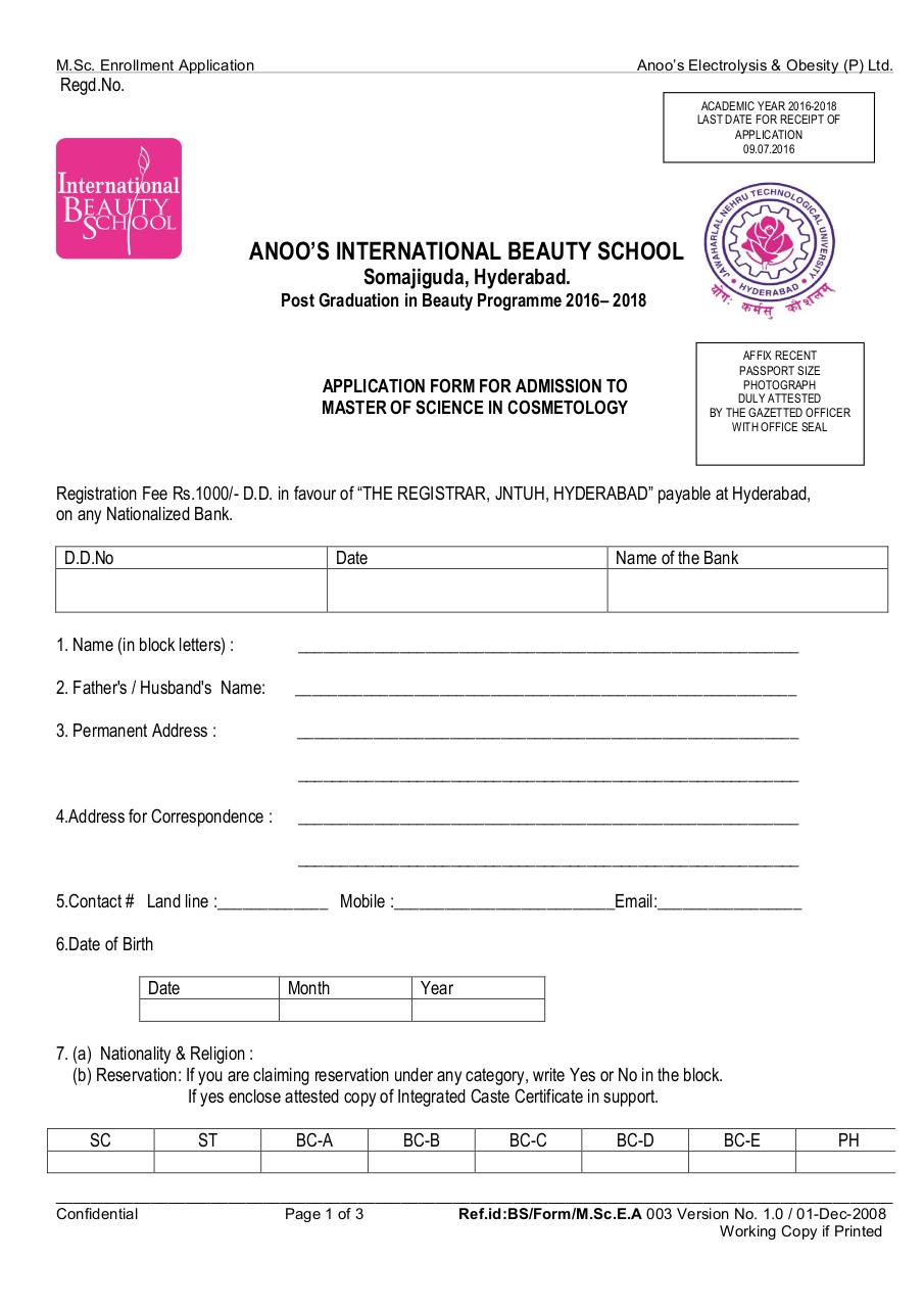 Document preview Anoos Application Form.pdf - page 1/3