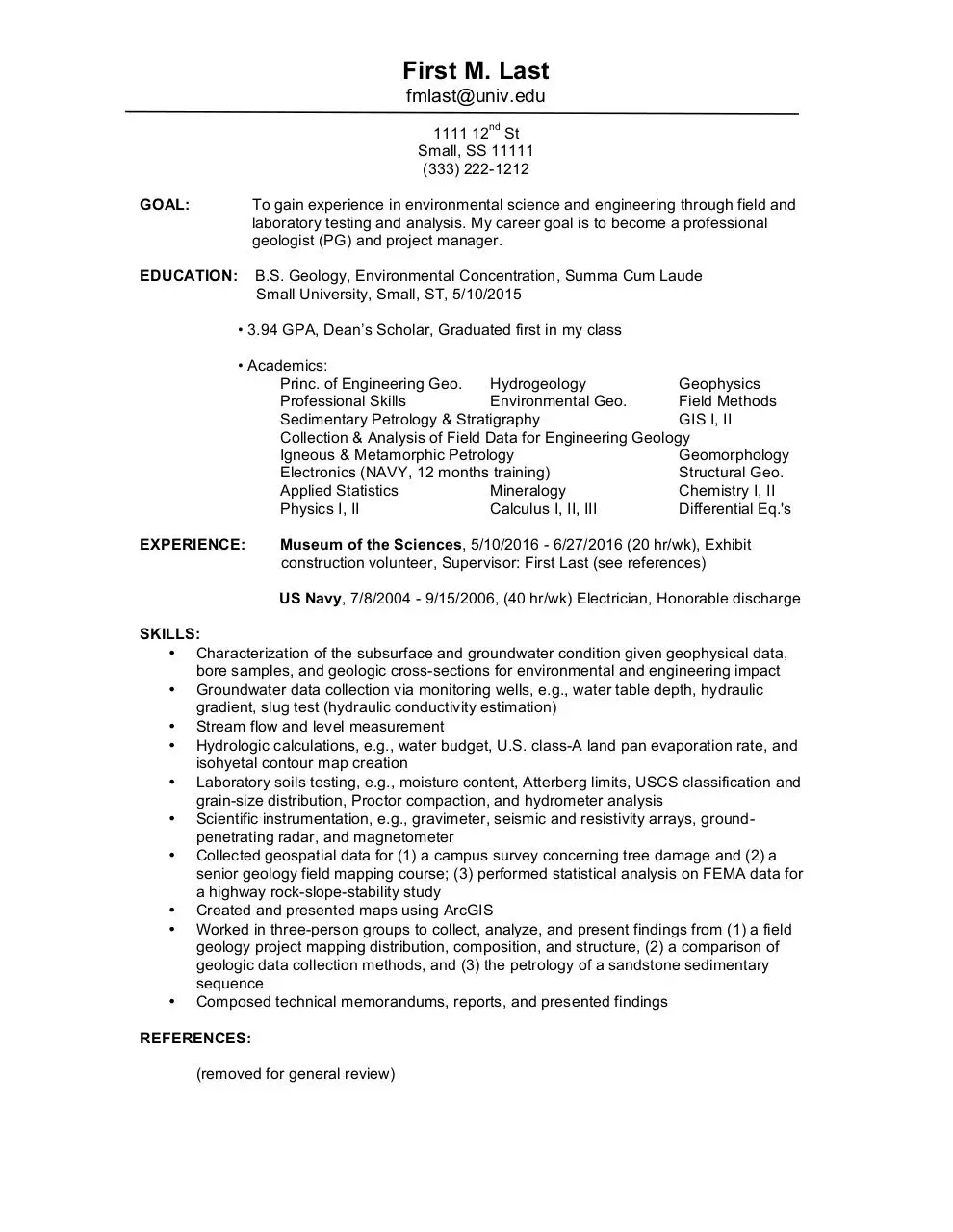 Document preview - Resume (Generalized for Review).pdf - Page 1/1