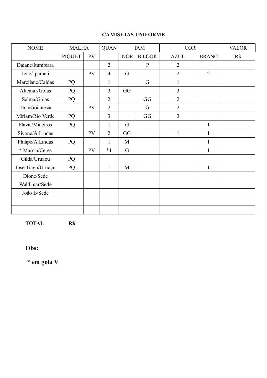 Document preview Tabela de uniformes_junho.pdf - page 1/1