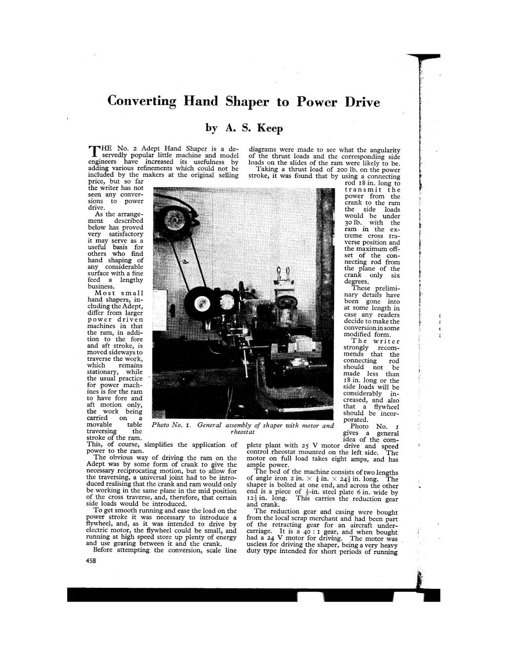 Page 1 of 4, Converting Hand Shaper to Power Drive