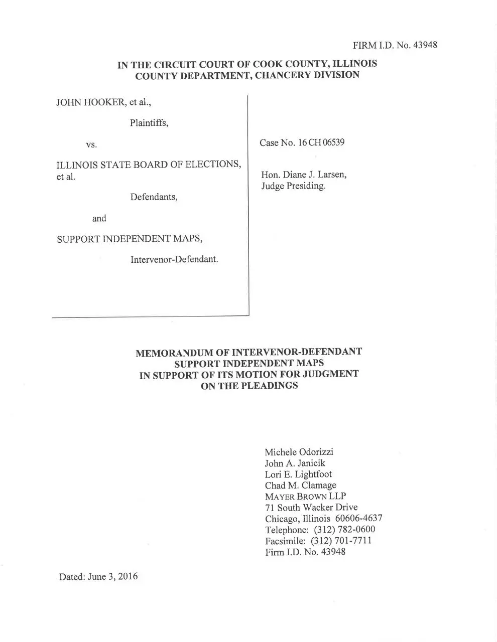 Page 5 of 38, Independent Maps Motion for Judgment on the Pleadings