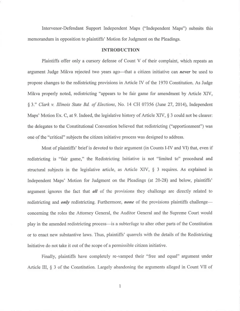 Page 4 of 33, Independent Maps' Opposition to Plaintiffs' Motion