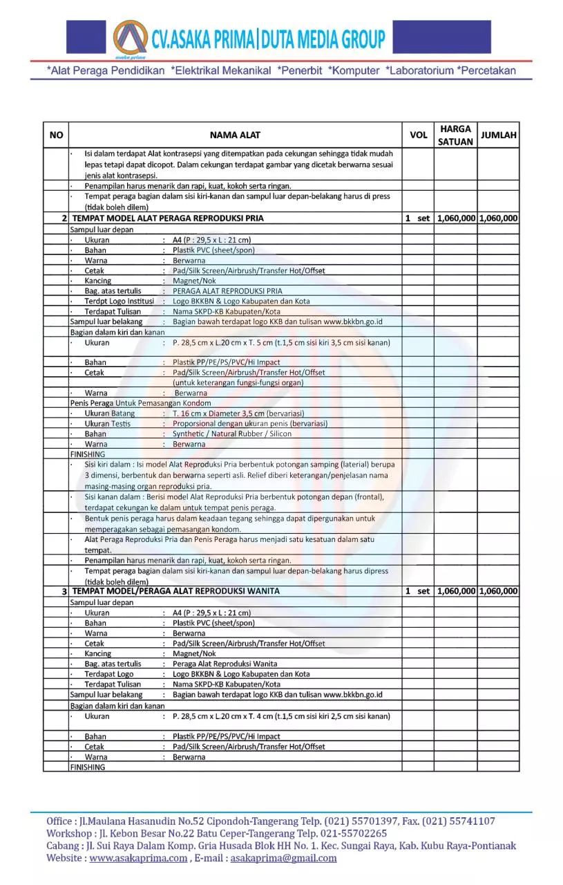 Page 2 of 8, @Harga KIE KIT Juknis 2016