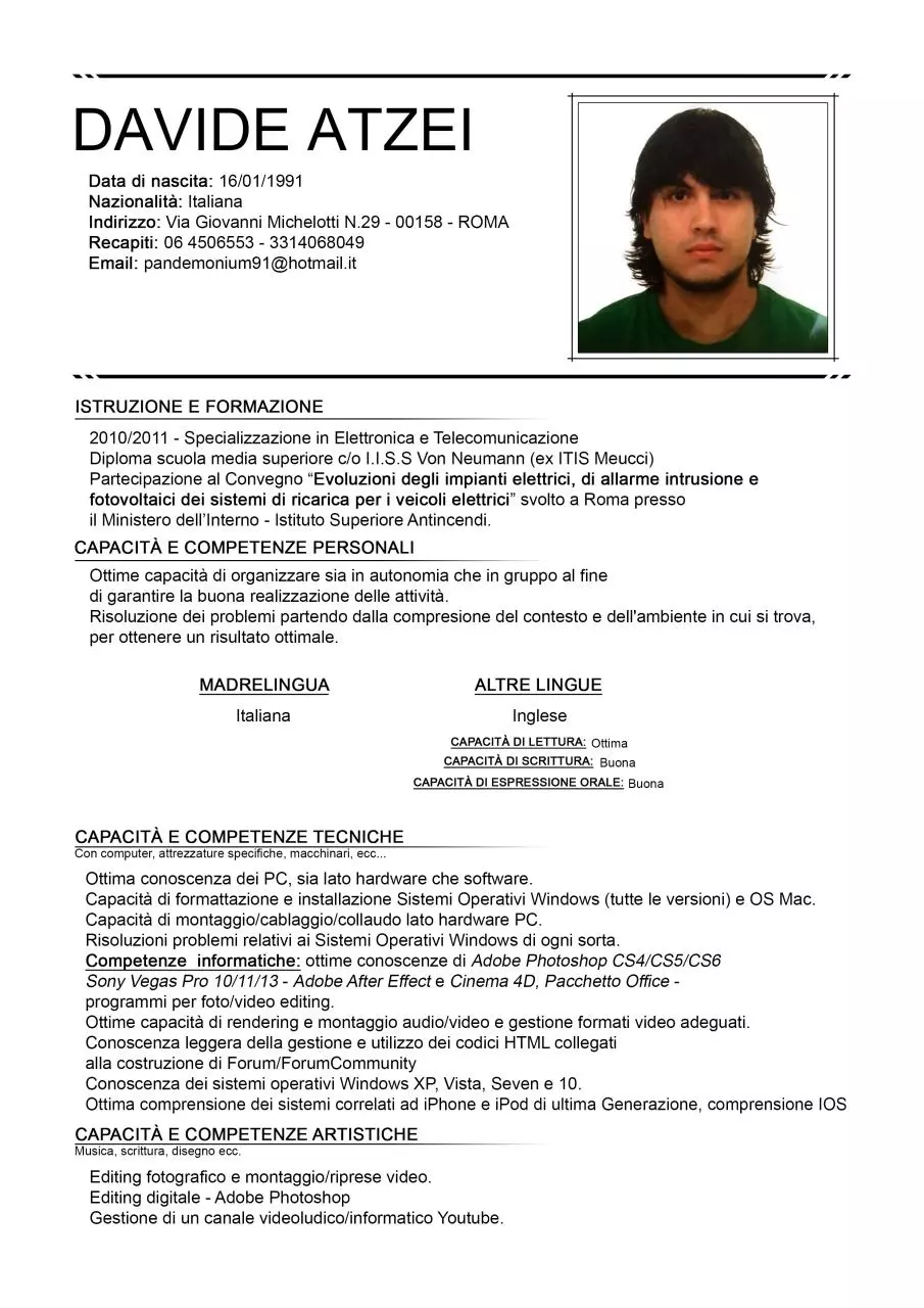 Page 1 of 2, CV DavideAtzei