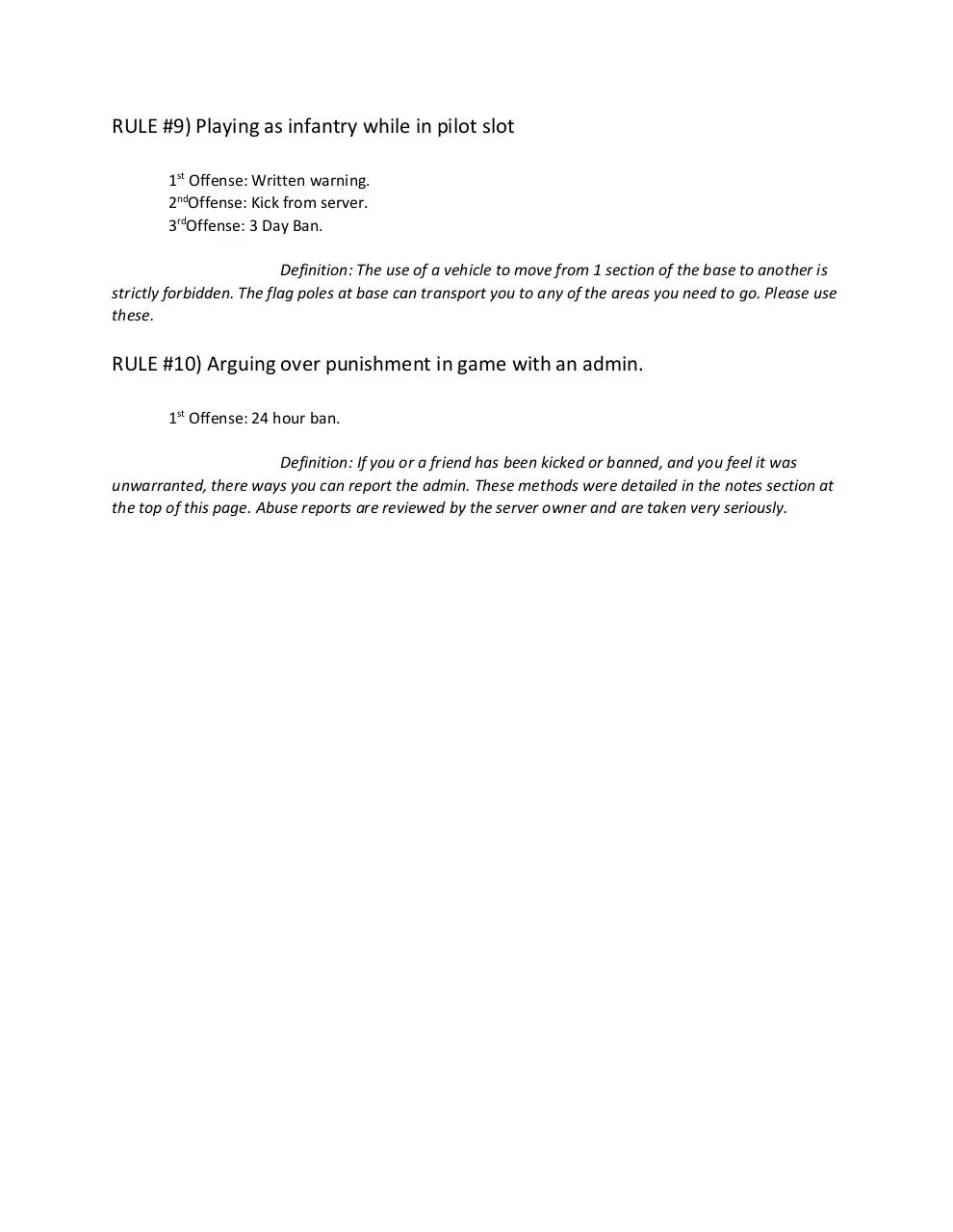Page 1 of 1, NAK SERVER RULES AND CONSEQUENCESp3