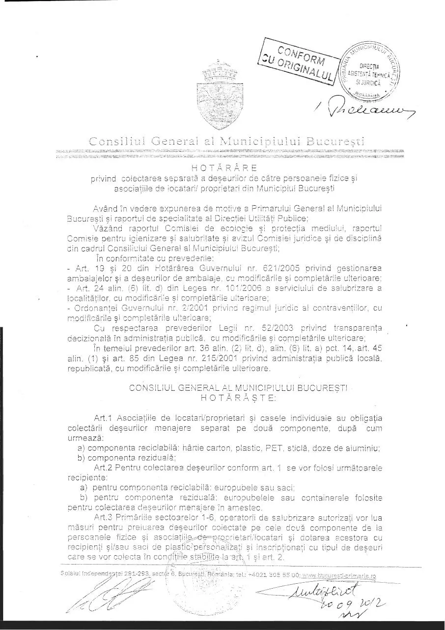 Page 1 of 3, H109 12 colectare selectiva deseuri