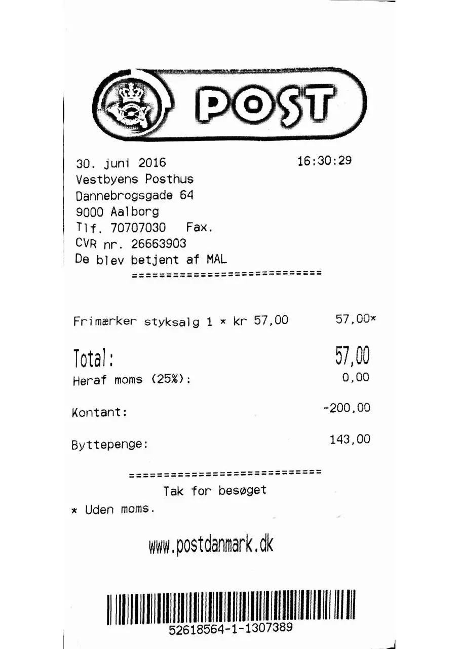 Page 1 of 1, receipt