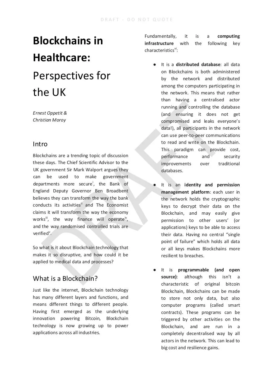 Page 1 of 5, Blockchain for healthcare data formatted