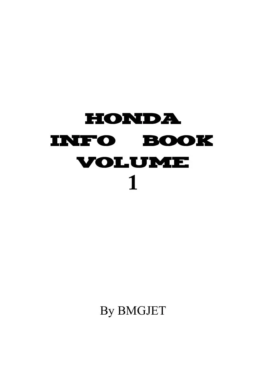 Page 1 of 29, Bmgjets Honda Info Book1