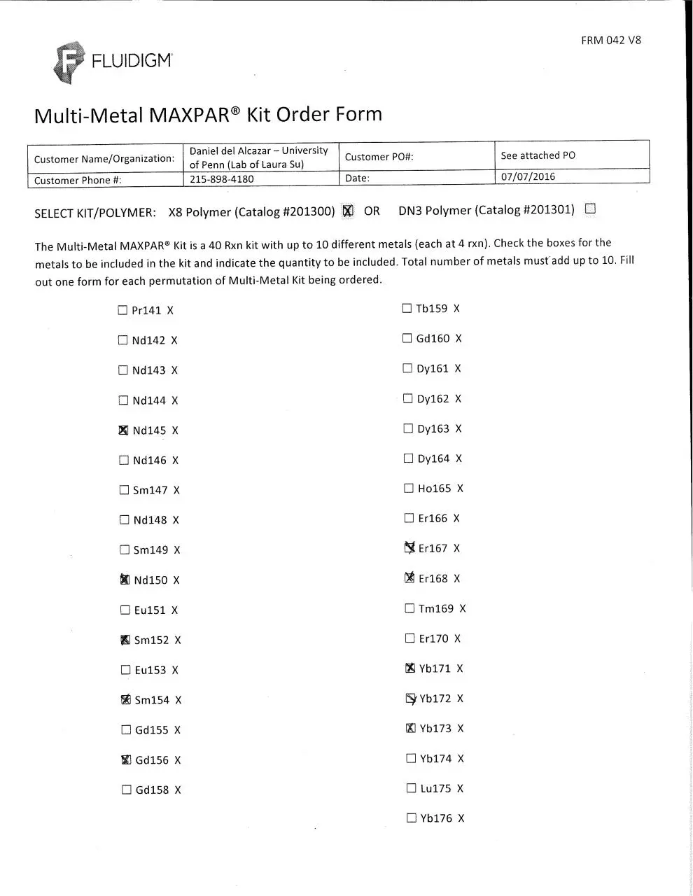 Page 1 of 1, Fluidgm Cytof metals 2016 07 07