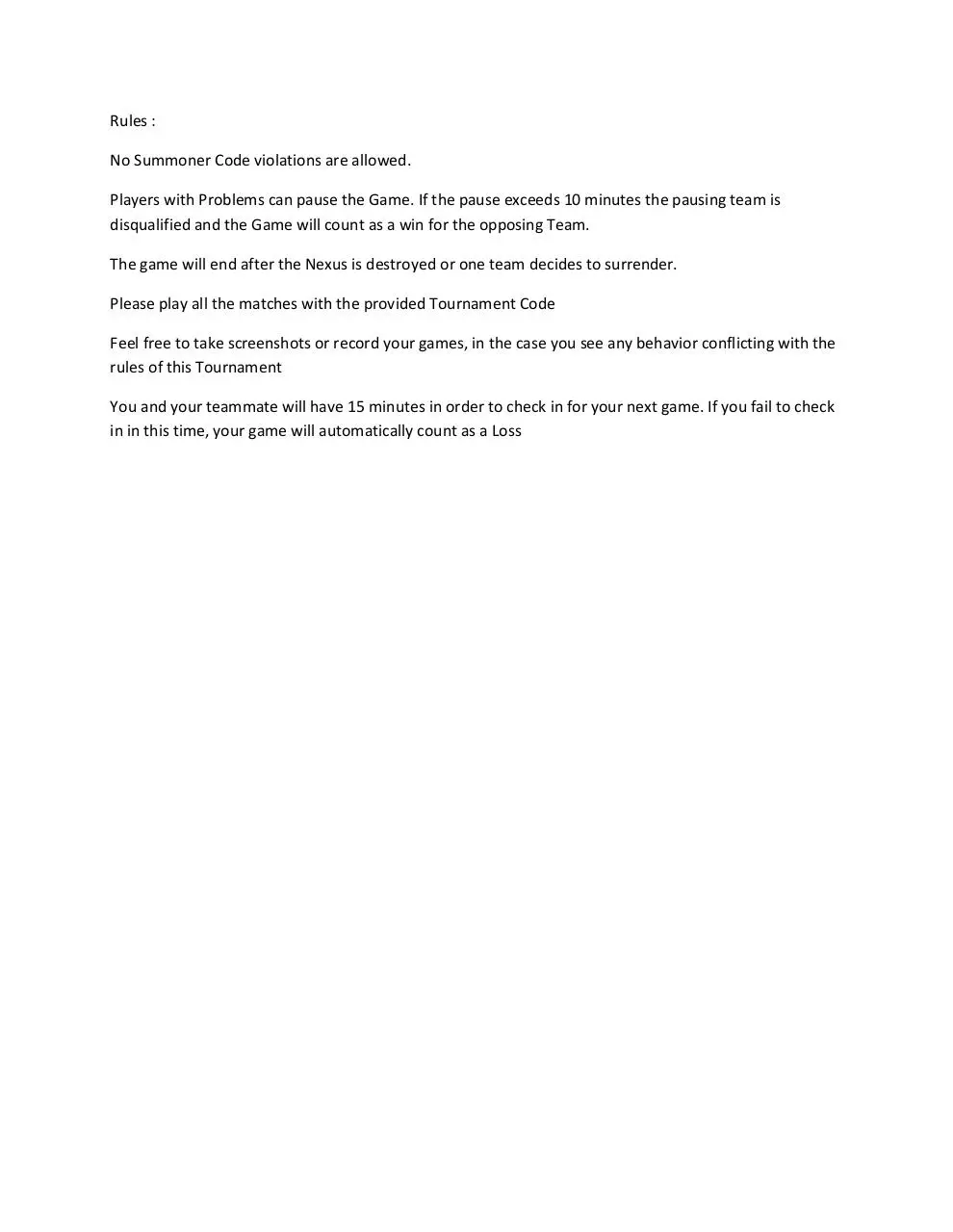 Page 1 of 1, Rules