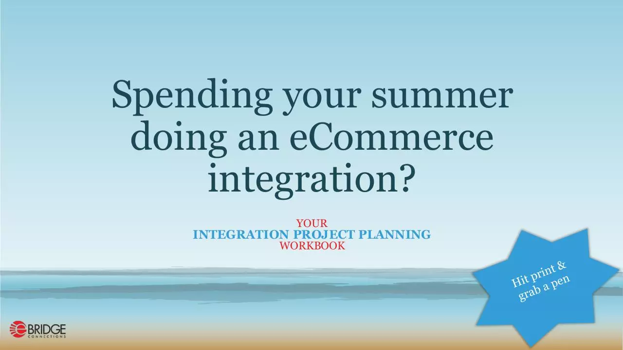Page 1 of 9, Workbook eCommerce Integration eBridge