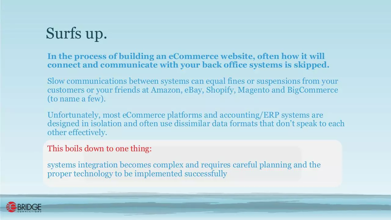 Page 2 of 9, Workbook eCommerce Integration eBridge
