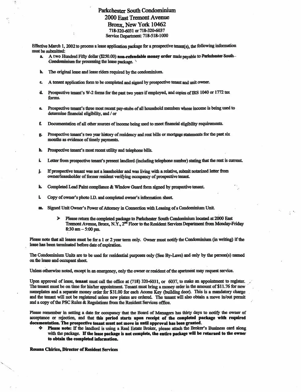 Page 1 of 7, Parkchester 1 Updated Lease package